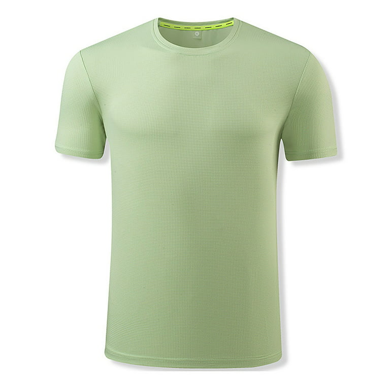 B91xZ Shirts for Men Short Sleeve Crew Neck T-Shirt,Green XXL