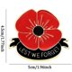 thumbnail image 5 of 4 PC Women Poppy Brooches Red Flower Lapel Pins Girls Breastpin Remembrance Memorial Veterans Day Gift Lest We Forget, 5 of 5