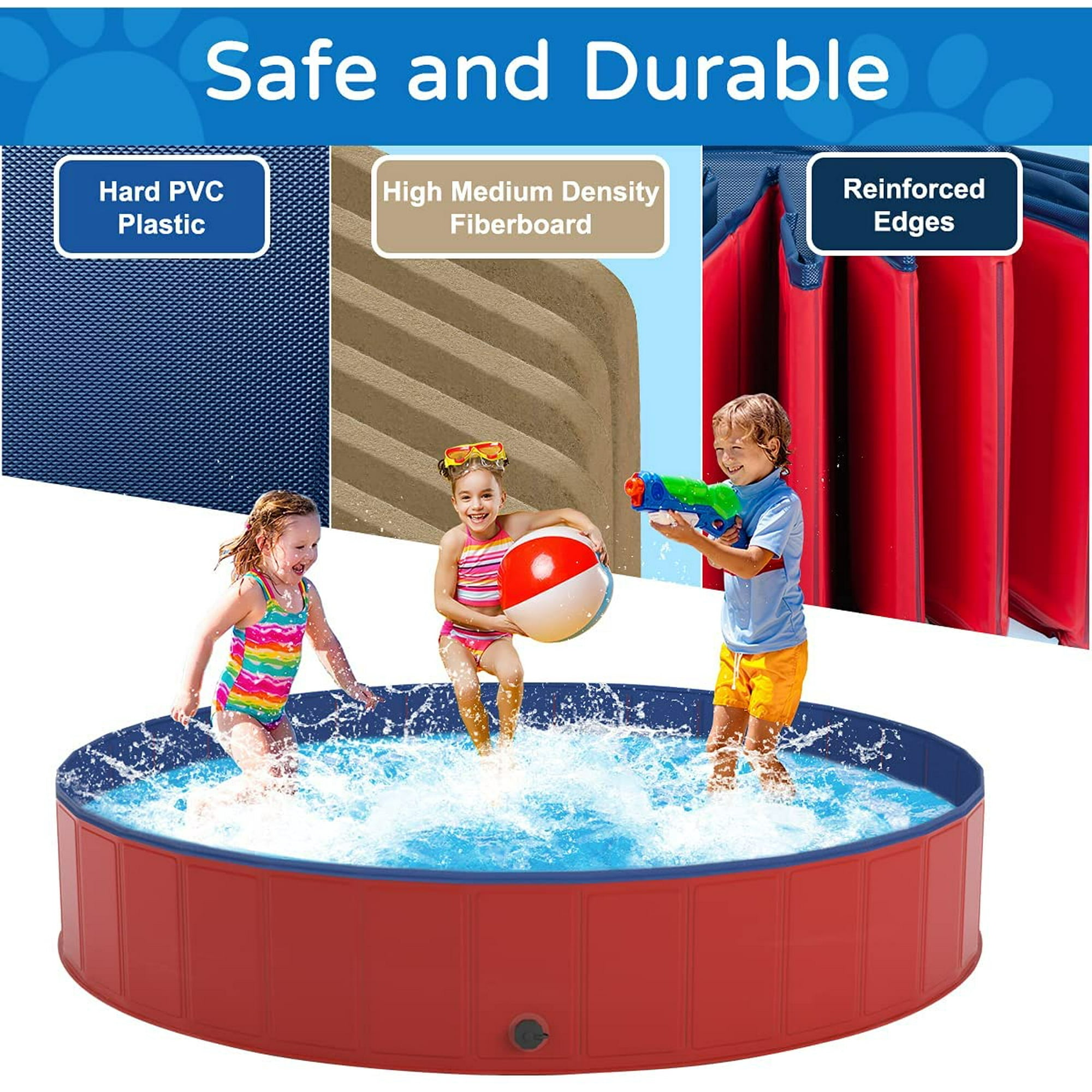 IGUOHAO Dog Pool PVC Hard Plastic Pet Swimming Pools Foldable