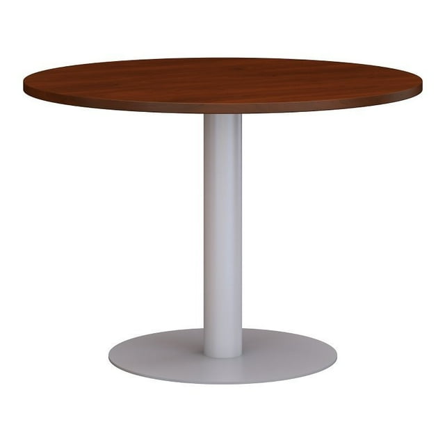 Bush Business Furniture 42" Round Metal Base Conference Table in Hansen Cherry