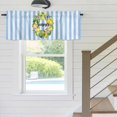 thumbnail image 5 of Lemon Wreath Valances for Windows, Rod Pocket Kitchen Valance Curtains - Soft & Washable Small Window Treatment for Living Room, Bathroom, Summer Fruit Blue Stripes 42x12inch, 1 Panel, 5 of 9