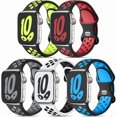 thumbnail image 1 of Chenchen 5 Pack Sport Straps Compatible with Apple Watch Strap 44mm 45mm 46mm 49mm 42mm Men, Soft Breathable Silicone Wristband for iWatch Series 11 10 9 8 7 6 5 4 3 2 1, SE 2 3, Ultra 2 3, A-L, 1 of 1