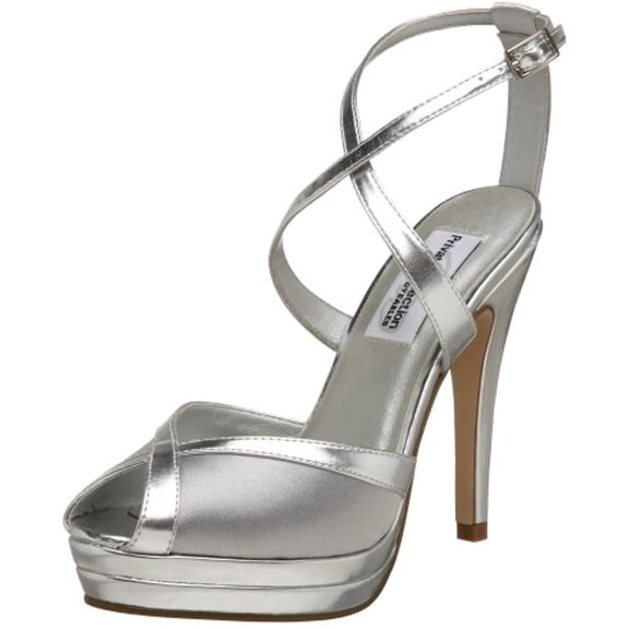 dyeables women's vegas platform sandal,silver,6 m us