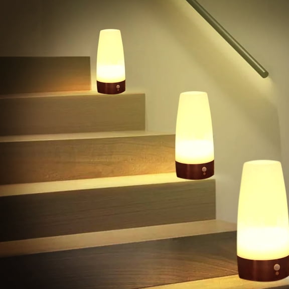 Lámpara de noche inteligente con sensor de movimiento inalámbrico, funciona con pilas, para mesita de noche, escritorio, dormitorio, sala de estar, cocina, habitación de niños