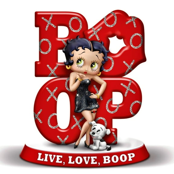 The Hamilton Collection Its All About the Boop-itude Figurine Collection Issue #1: 'Live Love Boop' Hand-Painted Betty Boop and Pudgy Figurines with Sparkly Accents and Bold Attributes 5-inches