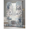 thumbnail image 4 of Vintage Farmhouse Sheer Curtains 96 Inch Length 2 Panels for Living Room, Blue Country Texas Star Vines Wooden Voile Kitchen Curtain Set, Luxury Privacy Drapes Window Treatment for Bedroom, 4 of 7