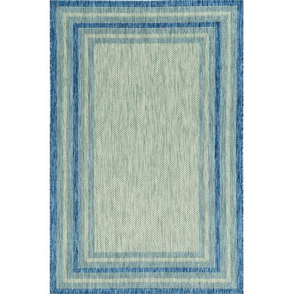 7 ft. 10 in. Round UV-Treated Polypropylene Grey & Denim Area Rug - 7 ft. 10 in.