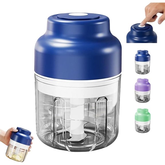 Electric Mini Garlic Chopper Set, Multi-functional Portable Vegetable Cutter Set,  Rechargeable Small Food Processor Suitable for Peppers and Garlic