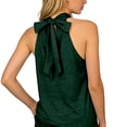 thumbnail image 2 of Duoif Womens Tank Tops, High Neck Sleeveless Top, Loose Fit Beach Vacation Shirt Womens Shirts Blackish Green L, 2 of 7