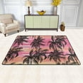 thumbnail image 2 of SKYSONIC 36x24in Summer Palm Trees Area Rug, Watercolor Sunset Non-Slip Floor Carpet for Indoor Living Dining Room Bedroom, 2 of 7