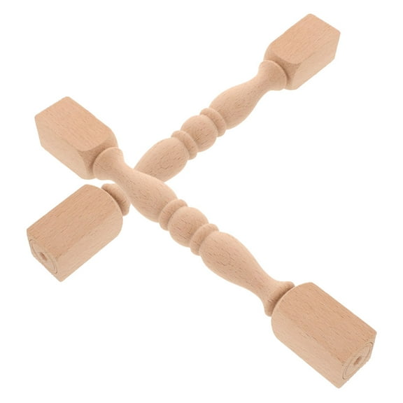 2 Pcs Yuanbaozhu Cabinet Wooden Furniture Post Staircase Spindles Wood Wood Carved Post Stair Spindles Wood