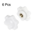 thumbnail image 3 of 6 Pieces Star Knobs M5 Thread 25mm 6-Point Head Brass Insert Non-Through Hole Threaded Hand Knob White, 3 of 6