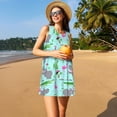 thumbnail image 3 of Disketp Hippo With Flamingos And Crocodiles para Vestido sin Mangas para Mujeres, Vestidos de Verano para Mujeres, Casual y Holgado para la Playa, 3 of 6