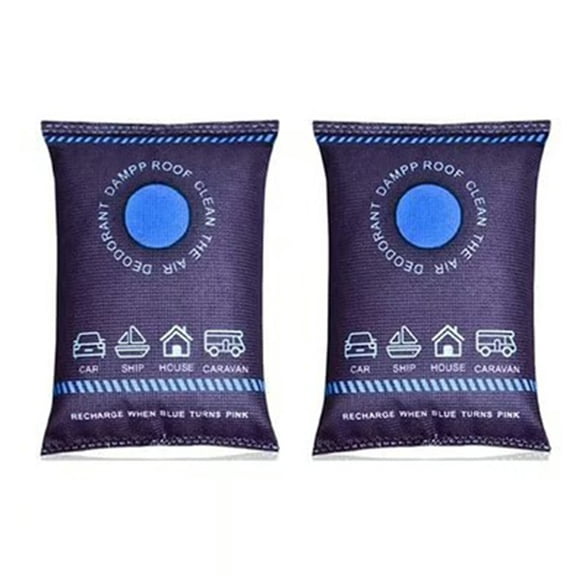 Shoreew 1/2Pcs 200g Reusable Desiccant Pack Color Indicating Silica Gel Desiccant Packet Dehumidification Bag Storage Bins Suitcase Electronics Moisture Absorber