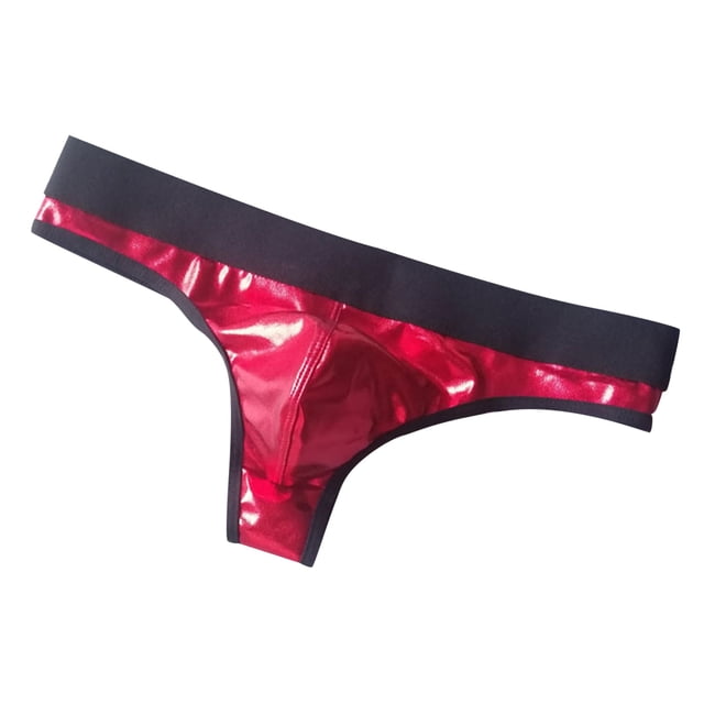 Ediodpoh String Aguichant en Cuir pour Homme en Cuir Boîte de Nuit Performance sous-Vêtements Aguichant pour Homme sous-Vêtements pour Homme Rouge_002 TG