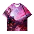 thumbnail image 4 of Summer T Shirts For Women Starry Sky Print Casual Loose Fit Short Sleeve Tee Shirts for Beach Party, 4 of 4