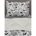 thumbnail image 3 of Black and White Comforter & Sham Bedding Set, Punk Teenage Pattern Cassette Keyboard Ghost Heart and Boombox Doodle, 3 pcs Duvet Set Microfiber Filling Quilt, 5 Sizes, White and Black, by Ambesonne, 3 of 4