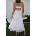 thumbnail image 5 of Women's Cutout Square Neck Midi Cami Dress with Ties and Ruched Backless Fit 95% Polyester 5% Spandex Imported Easy Care, 5 of 27