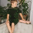 thumbnail image 4 of Lsque Framed Greenery Wall Art Pattern Girls' Sleeve Top and Shorts Snug Fit Cotton 2 Piece Lightweight Pajama Sets-Small, 4 of 6