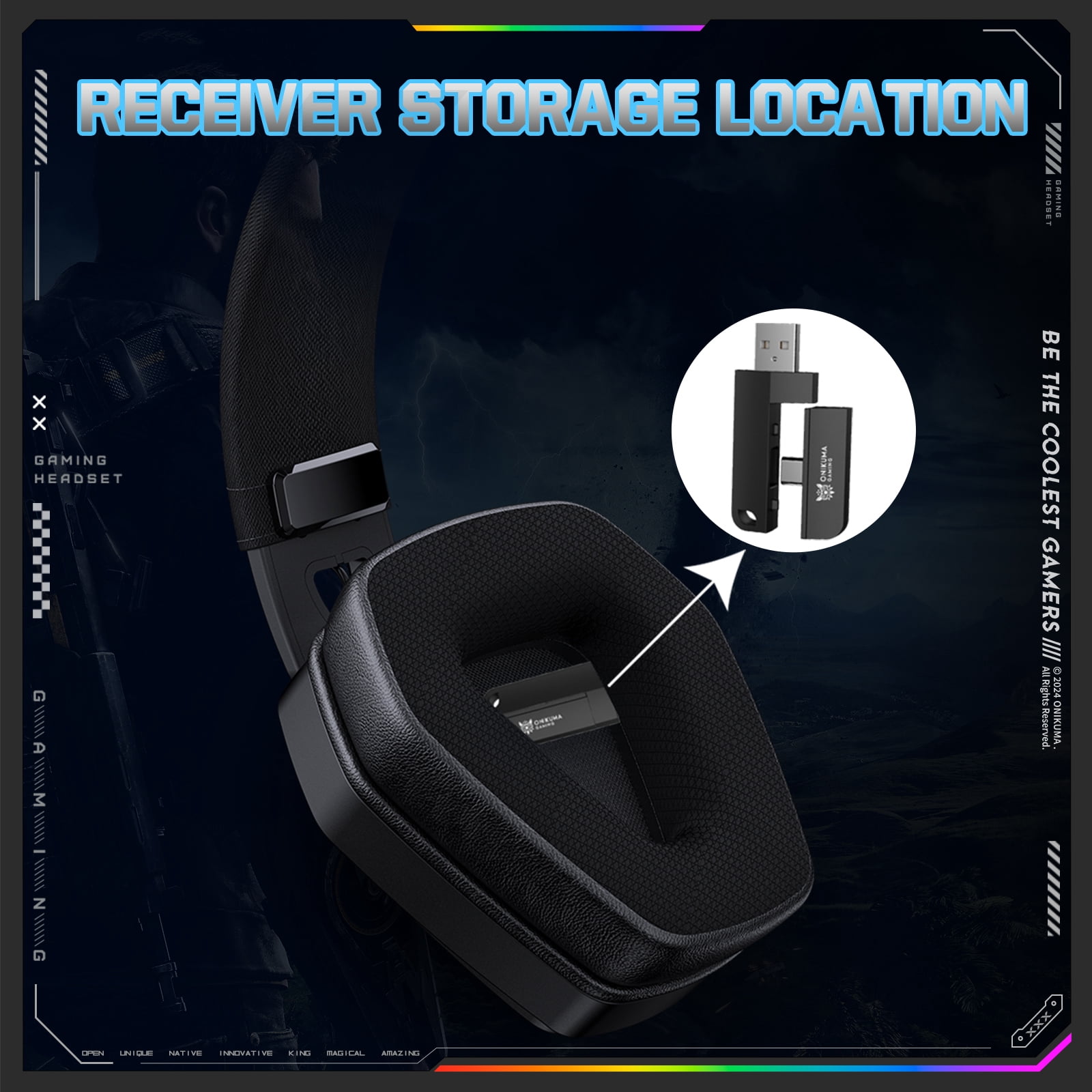 Siivton Wireless Bluetooth Gaming Headset with 2.4G Mode, 1000mAh Battery, 80H Playtime, with Mic for PS5/PS4/Switch/ PC/Phone