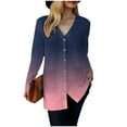 thumbnail image 6 of GEWSEY Cardigan Sweaters for Women Lightweight Open Front Long Sleeve Cardigan with Pocketes Fall Trendy Gradient Clothes (Dark Purple, XXL), 6 of 8