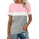 thumbnail image 2 of Tops Cortos para las Mujeres Casual Moda Rayas Impreso Cuello Redondo, Camiseta de Manga Corta para el Uso Diario, Fiesta Y Cómodo, 2 of 7
