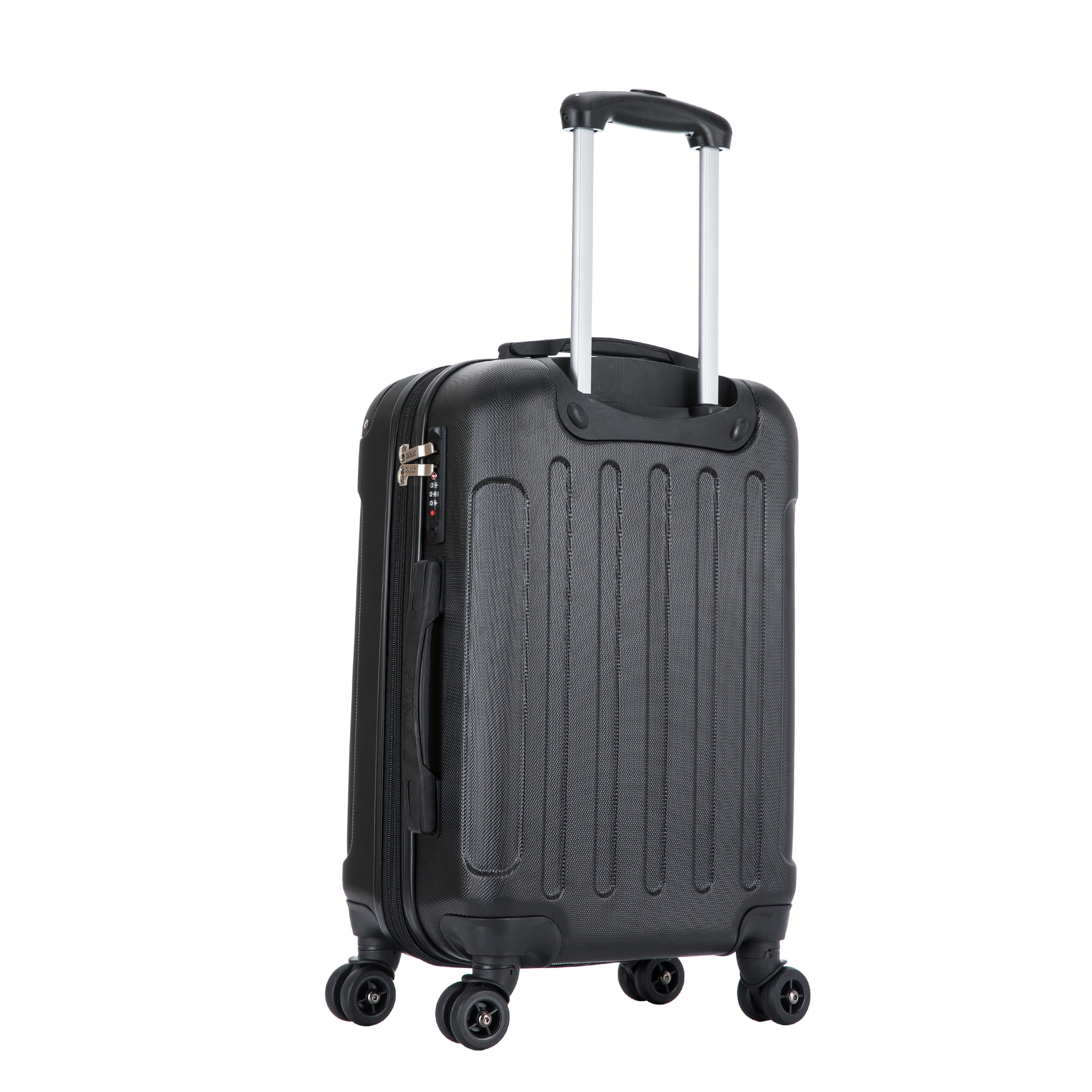 DUKAP Intely 20" Hardside Lightweight Carry-on Luggage with Spinner Wheels and USB Port, Black