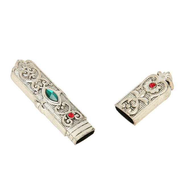 Needle Case, Portable Vintage Sewing Needle Holder Sewing Needle Tube With Carved Pattern, Zinc Alloy Embroidery Needle Storage Case For Store Embroidery Needle, Toothpick