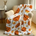 thumbnail image 4 of XYKA Halloween Flannel Blanket – Super Soft & Cozy Throw for Air Conditioning, Bed, Couch, 50x60 Inch Spooky Print Plush Fall Blanket, Funny Siesta Gift for Adults & Kids, 4 of 7