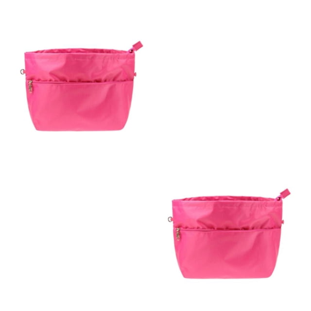 kurtrusly Stylish And Simple Storage Organiser Handbag Neat And Tidy Expandable Purse Organiser With Zip Closure Cloth Storage Bag rose red 2Set