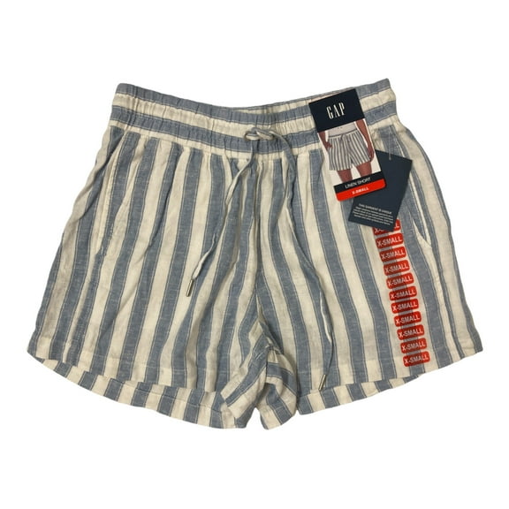 GAP Women's Lightweight & Comfortable Linen Shorts (English Manor Stripe, XS)