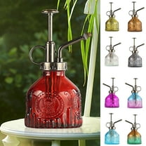 Travelwant 200ml Glass Watering Spray Bottle,Plant Mister Flower Water Spray Bottle Can Pot 6.3" Tall Vintage Pumpkin Style Spritzer Bronze Plastic Top Pump One Hand Glass Watering Can Indoor