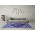 thumbnail image 3 of Ahgly Company Machine Washable Indoor Rectangle Oriental Blue Industrial Area Rugs, 5' x 7', 3 of 4