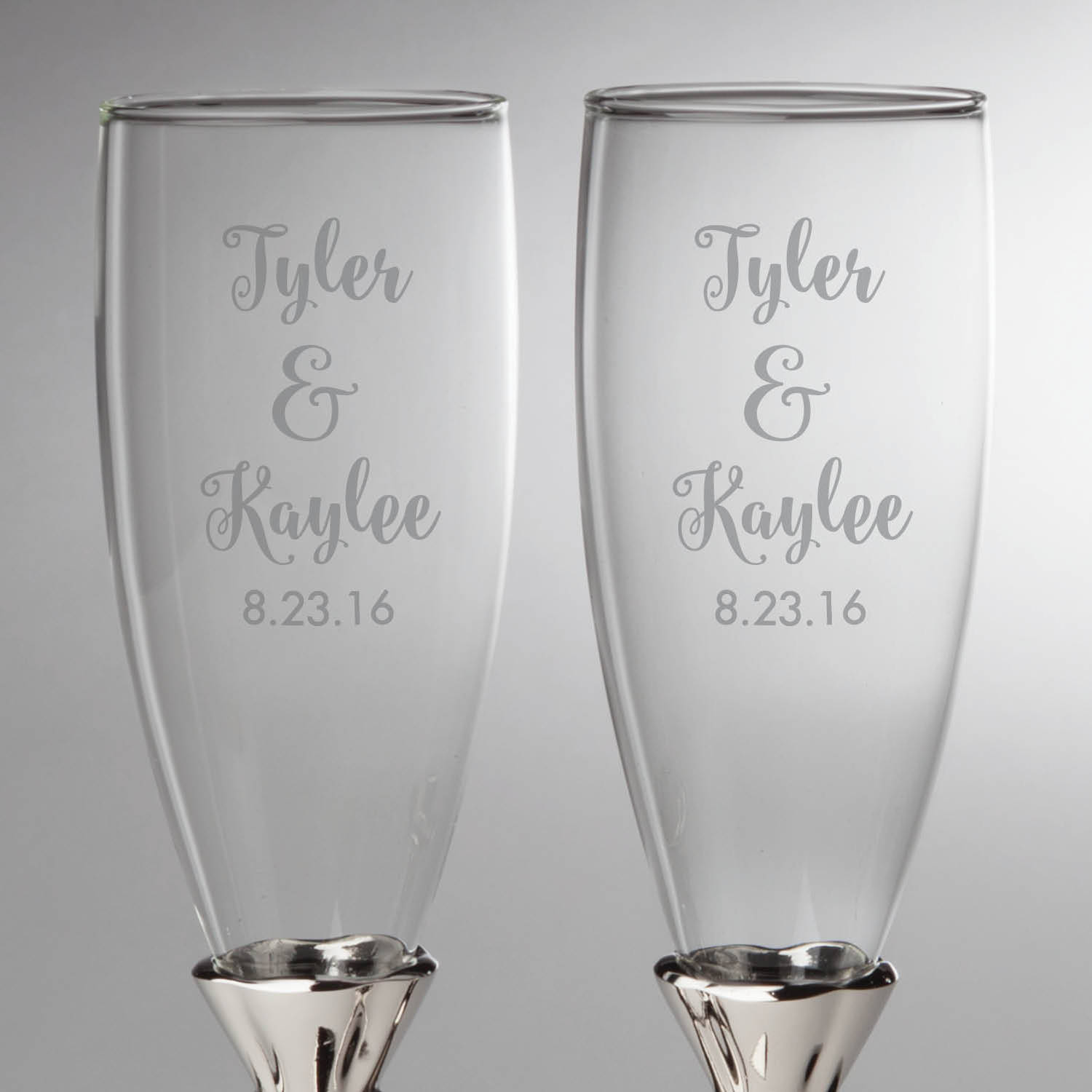 Special Couple Set of 2 Personalized Split Heart Toasting Goblets