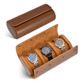thumbnail image 1 of Estuche Para Relojes 3 Rejillas Exhibidor Retro Cuero CAFE, 1 of 5