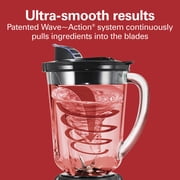 Hamilton Beach Wave Action Smoothie Blender, 48 oz Glass Jar 800 W 12-Function Countertop Blender for Kitchen, Black
