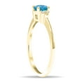 thumbnail image 3 of SZUL Women's Round Shaped Blue Topaz and Diamond Half Moon Ring in 10K Yellow Gold, 3 of 5