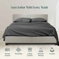 thumbnail image 2 of California King Size Bed Sheets Set - 400 Thread Count Sheets, 100% Egyptian Cotton Hotel Luxury Bedding, for Kids, Dorm Rooms & Adults Fits Mattress Upto 24" Deep Dark-Gray Solid Sheet Set, 2 of 5