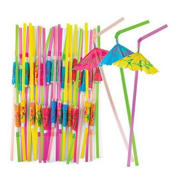 XINYUAN 50x Cocktail Umbrella Drinking Straws Birthday Wedding Party Drink Decor W6