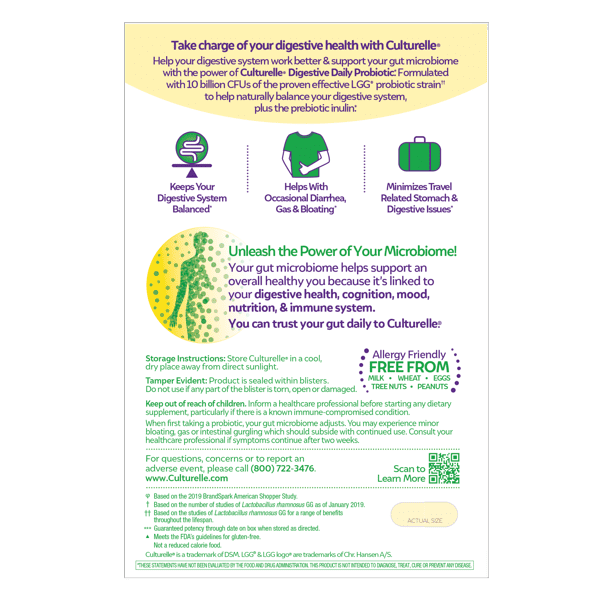 Culturelle Probiotic Digestive Health Capsules 50 ea (Pack of 3)