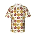 thumbnail image 2 of Picia Sunflowers And Skull Gentle Cotton Regular Fit Short Sleeve Casual Hawaiian Shirt for Men-Medium, 2 of 9