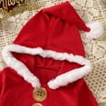 thumbnail image 5 of Santa Outfit Toddler Girl Long Sleeve Santa Hooded Bodysuit Holiday Party Dress Babys First Christmas Outfit Girl 12-18 Months, 5 of 7