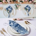 thumbnail image 3 of Navy Blue Coastal Cloth Napkins, Summer Beach Nautical Starfish Coral Vintage Washable and Reusable Dinner Napkins Set of 4, Table Napkin for Kitchen Party Birthday Wedding Hotel Housewarming 20"x20", 3 of 9