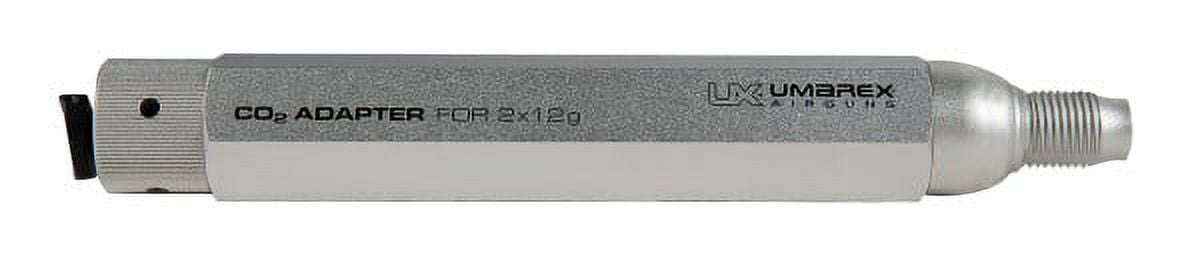 Umarex CO2 ADAPTER for 2-12g CO2 Air Rifles. Adapter accepts two 12 gram CO2 cartridges to replace an 88 gram CO2 Cartridge Uses (2) 12 gram CO2 cartridges
