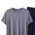 thumbnail image 5 of BaoFuBaoMei Pajamas for Men 2 Piece Set Big and Tall Crew Neck Lounge Sets Short Sleeve Top and Shorts Sleepwear Sets Comfy Soft Loungewear with Pockets, 5 of 5