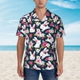 thumbnail image 4 of Haiem Rabbit And Rose Printed Hawaiian Shirt for Men - Men’s Casual Beach Summer Shirts - Stretch Fabric with Modern Fit-X-Large, 4 of 9