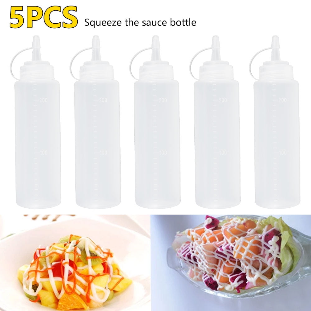 Buy MLfire 5PCS Squeeze Squirt Sauce Bottles, Plastic Sauce Dispenser