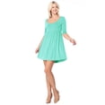thumbnail image 2 of Women's Scoop Neck 3/4 Sleeve Relaxed Fit Babydoll Mini Dress, 2 of 4