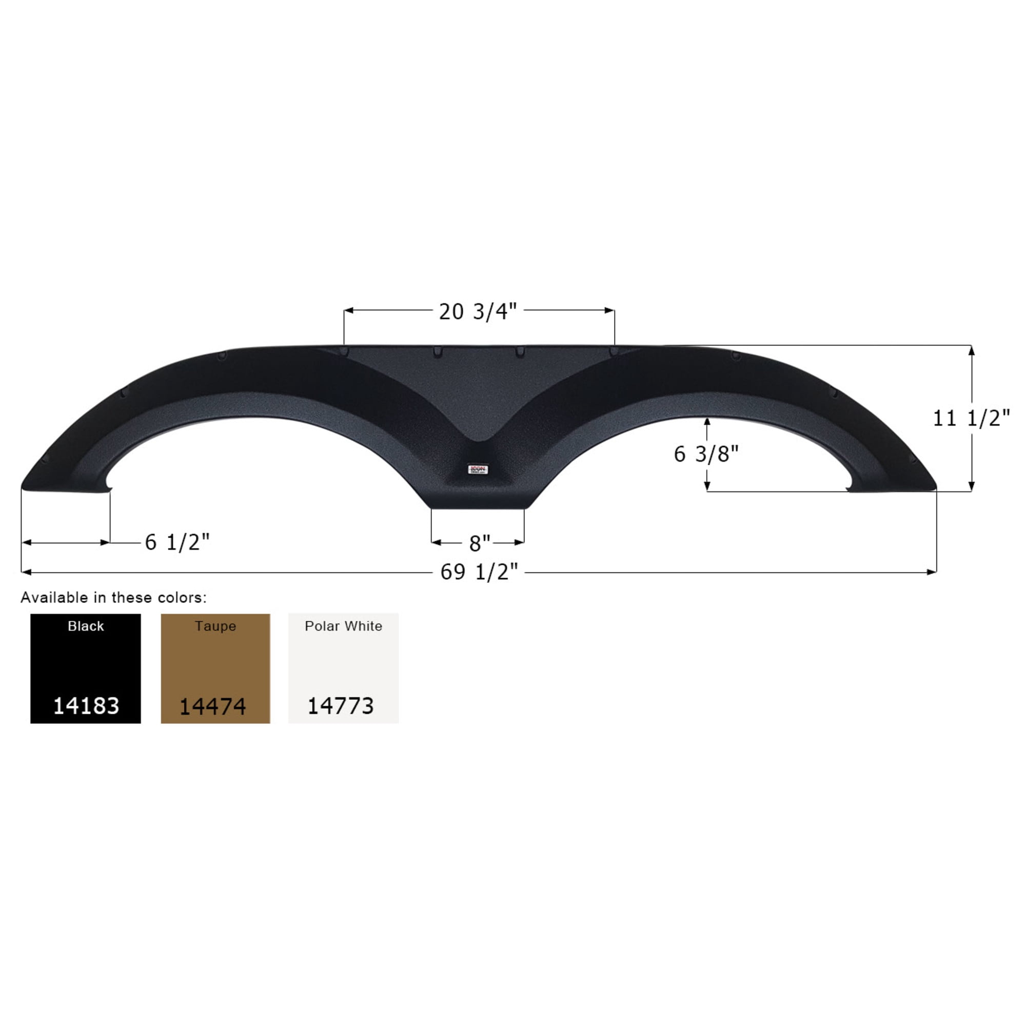 Icon 14474 Tandem Axle Fender Skirt FS4183 for Forest River - Taupe