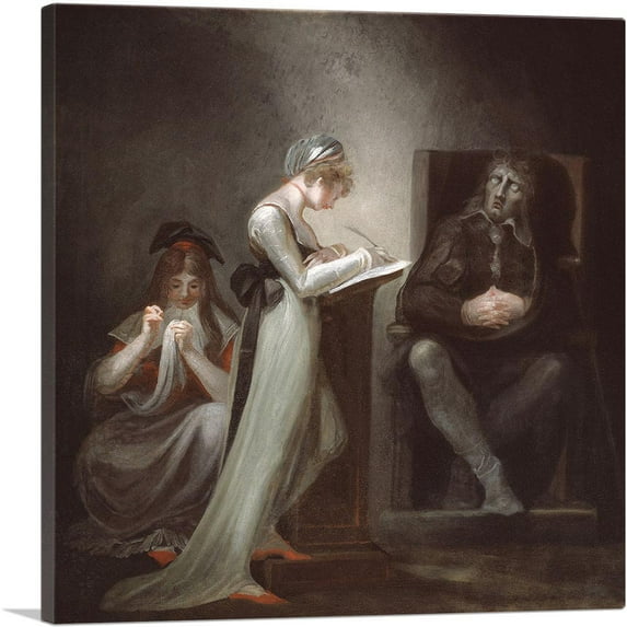 ARTCANVAS Milton Dictating To His Daughter 1793 Canvas Art Print by Henry Fuseli - Size: 18" x 18" (0.75" Deep)